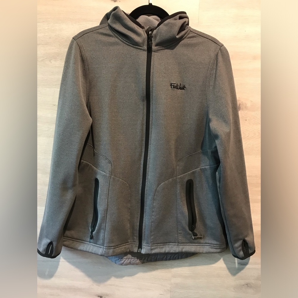 FarWest Hoodie Gray Full Zip Jacket Womens
